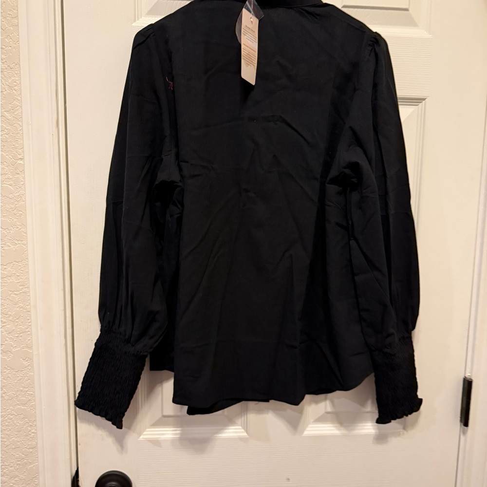 Black Button-Up Blouse - Picture 3 of 6